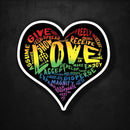 (PRE-ORDER) LOVE! Sticker (Rainbow Wall & Laptop Sizes) - Dan Pearce Sticker Shop