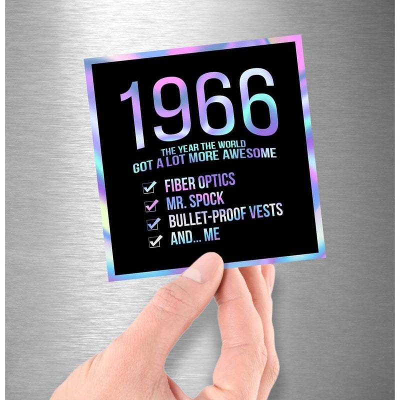 1966! Hologram Birth Year Sticker - Dan Pearce Sticker Shop