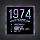 1974! Hologram Birth Year Sticker - Dan Pearce Sticker Shop