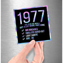 1977! Hologram Birth Year Sticker - Dan Pearce Sticker Shop