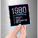 1980! Hologram Birth Year Sticker - Dan Pearce Sticker Shop