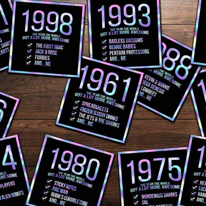 1984! Hologram Birth Year Sticker - Dan Pearce Sticker Shop