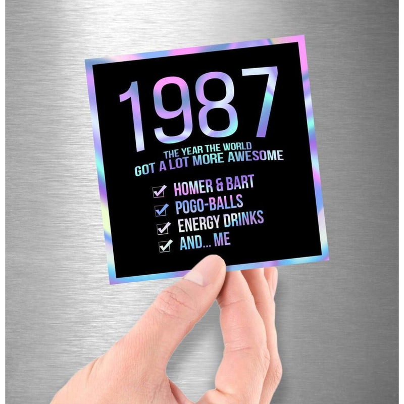 1987! Hologram Birth Year Sticker - Dan Pearce Sticker Shop
