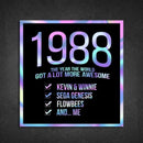 1988! Hologram Birth Year Sticker - Dan Pearce Sticker Shop