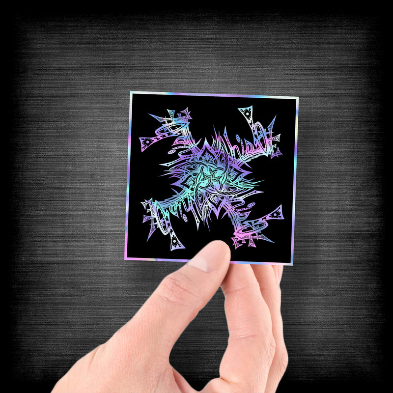 This Love - Hidden Text Mandala - Premium Hologram Sticker