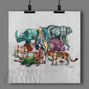 "African Animal" Collage