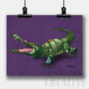 Alligator/Crocodile Robot Fine Art Print Created - Dan Pearce Sticker Shop