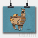 Alpaca/Llama Robot Fine Art Print Created - Dan Pearce Sticker Shop