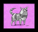 American Eskimo Robot Dog Fine Art Print Created - Dan Pearce Sticker Shop