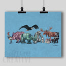 "Animal Robots" Fine Art Print Created - Dan Pearce Sticker Shop