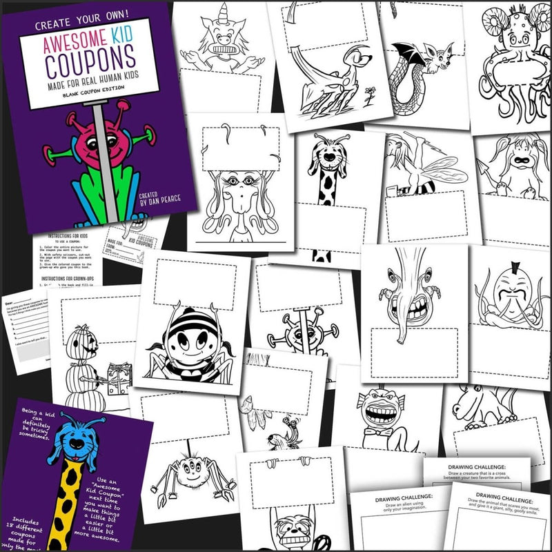 Awesome Kid Coupons and Coloring Book (Made for Real Human Kids) - Dan Pearce Sticker Shop