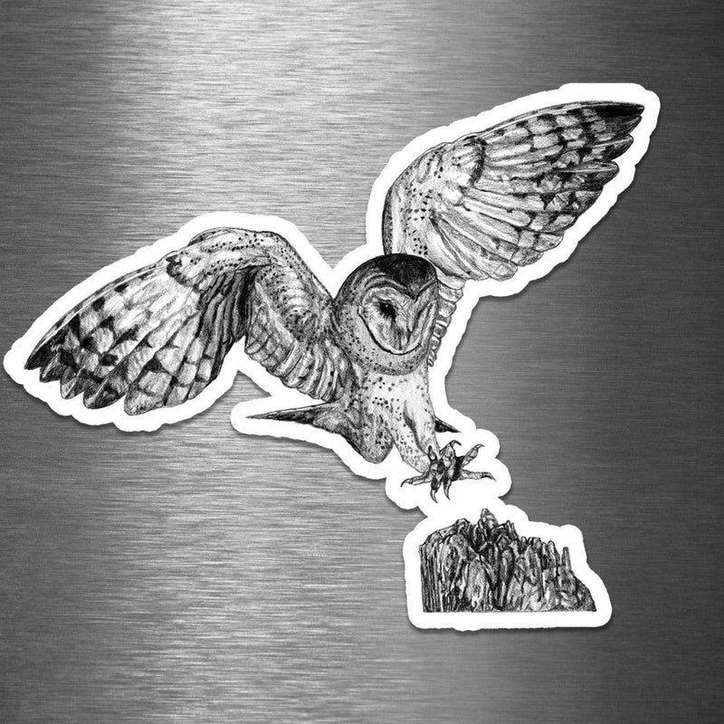 Barn Owl (Drawing) - Vinyl Sticker - Dan Pearce Sticker Shop