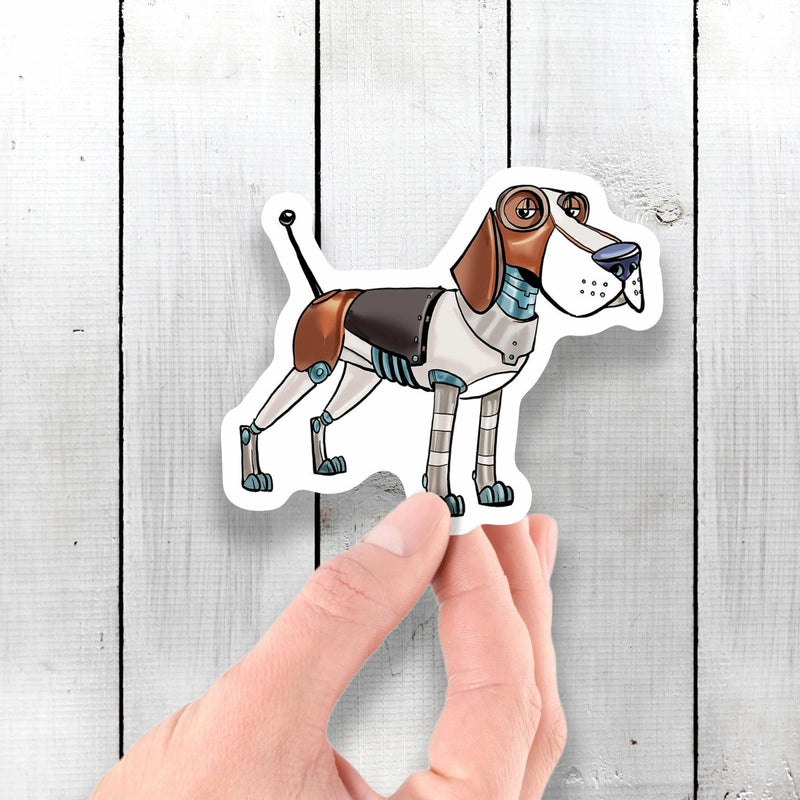 Beagle Dog Robot - Vinyl Sticker - Dan Pearce Sticker Shop