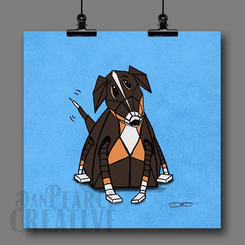 Bernedoodle Robot Dog Fine Art Print Created - Dan Pearce Sticker Shop