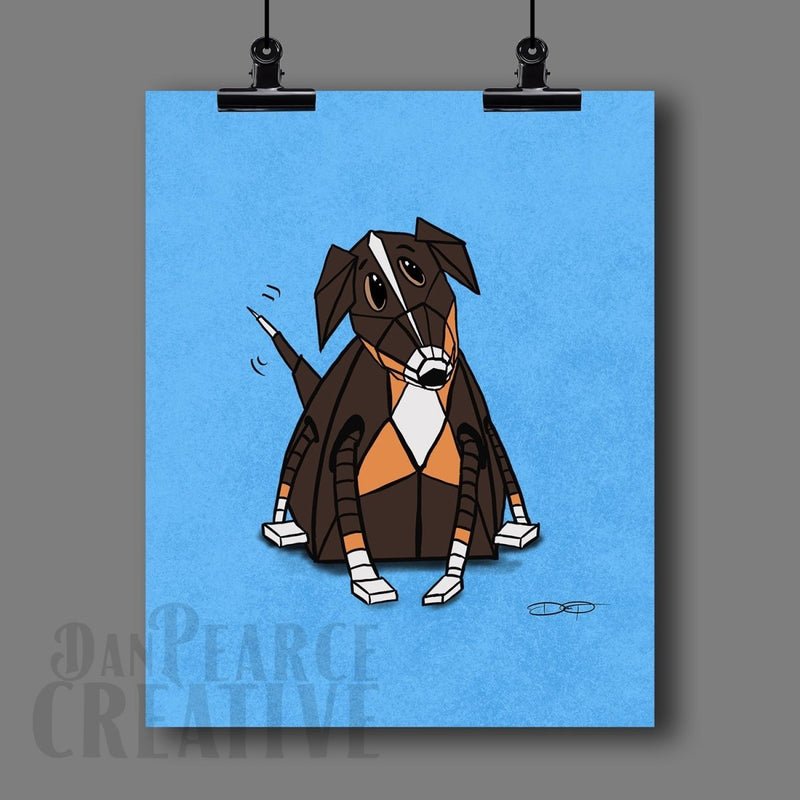 Bernedoodle Robot Dog Fine Art Print Created - Dan Pearce Sticker Shop