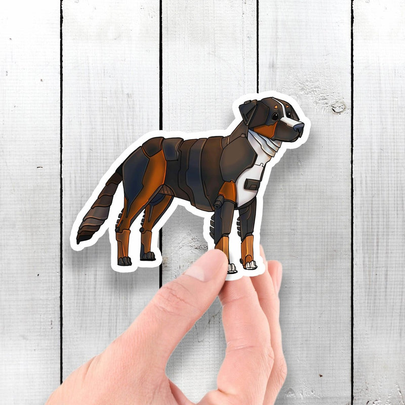 Bernese Mountain Dog Robot - Vinyl Sticker - Dan Pearce Sticker Shop