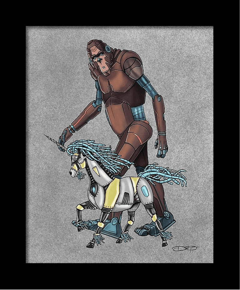 "Bigfoot & His Unicorn" Fine Art Print Created - Dan Pearce Sticker Shop