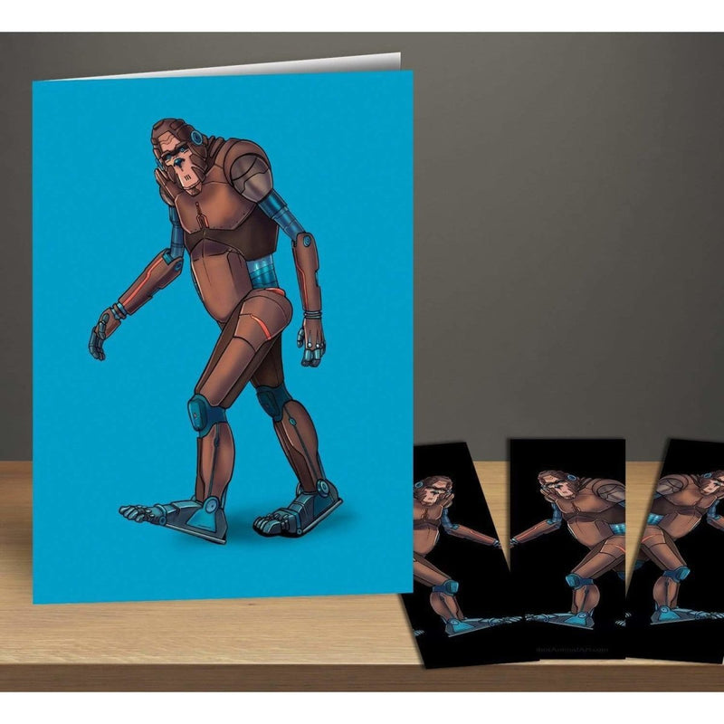 Bigfoot Robot Greeting Card & Bookmark Combo Pack - Dan Pearce Sticker Shop