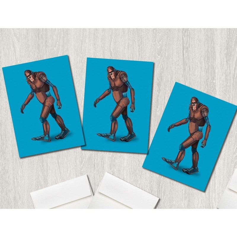 Bigfoot/Sasquatch Robot Premium Greeting Card(s) Featuring Art - Dan Pearce Sticker Shop