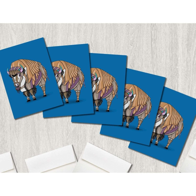 Bison/Buffalo Robot Premium Greeting Card(s) Featuring Art - Dan Pearce Sticker Shop