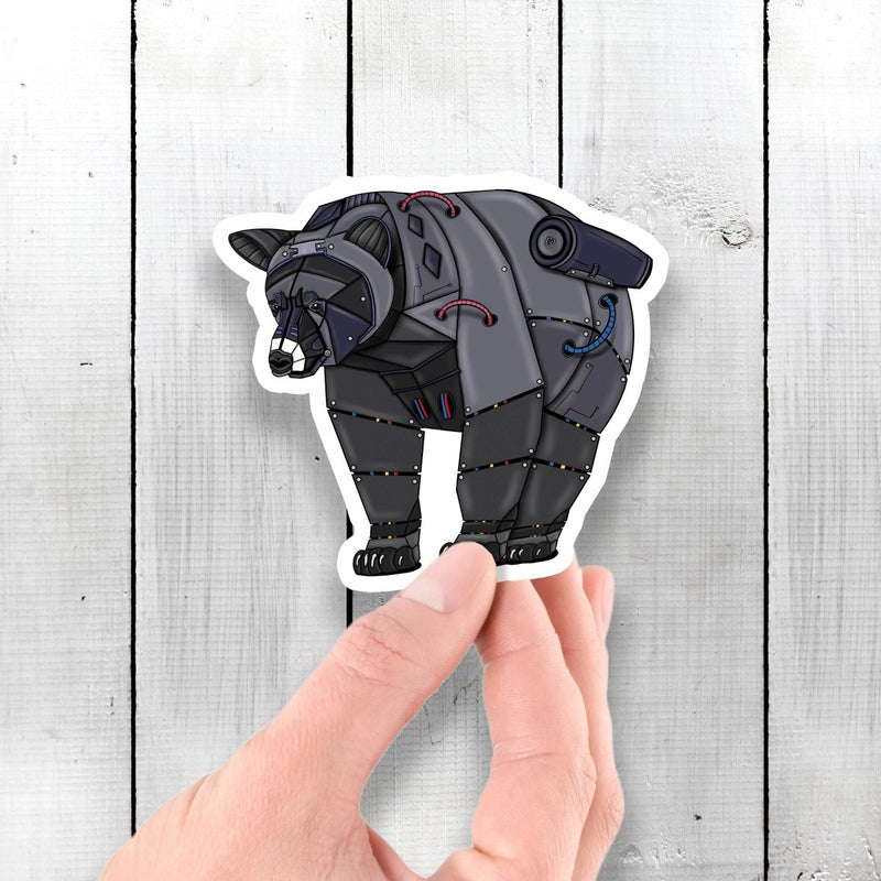 Black Bear Robot - Vinyl Sticker - Dan Pearce Sticker Shop