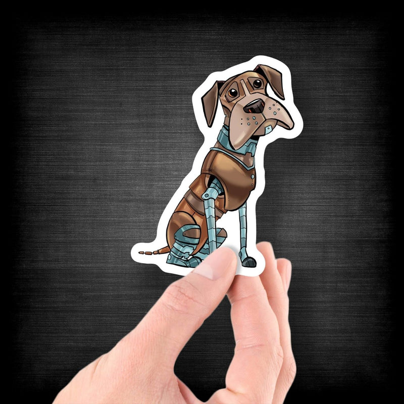 Boxer Dog Robot - Vinyl Sticker - Dan Pearce Sticker Shop