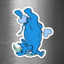 Breakdancing/Tripping Rhino - Vinyl Sticker - Dan Pearce Sticker Shop