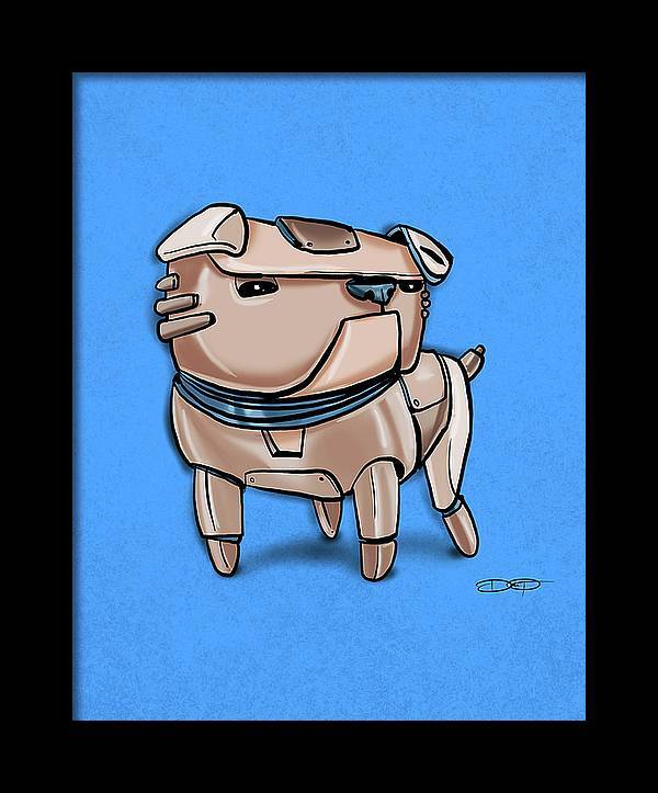 Bulldog Robot Dog Fine Art Print Created - Dan Pearce Sticker Shop