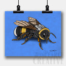 Bumblebee Robot Fine Art Print Created - Dan Pearce Sticker Shop