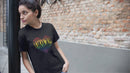 Womens Official LOVE Premium Black Casual Tee (Original Rainbow Version)