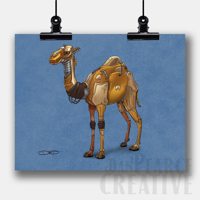 Camel Robot Fine Art Print Created - Dan Pearce Sticker Shop