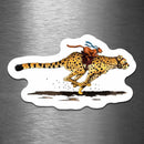 Cat Riding a Cheetah - Vinyl Sticker - Dan Pearce Sticker Shop
