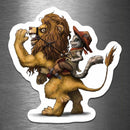 Cat Riding a Lion - Vinyl Sticker - Dan Pearce Sticker Shop