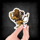 Cat Riding a Lion - Vinyl Sticker - Dan Pearce Sticker Shop