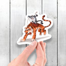 Cat Riding a Tiger - Vinyl Sticker - Dan Pearce Sticker Shop