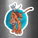 Cat Riding a Tiger - Vinyl Sticker - Dan Pearce Sticker Shop