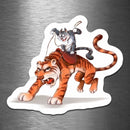 Cat Riding a Tiger - Vinyl Sticker - Dan Pearce Sticker Shop