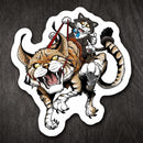 Cat Riding a Wildcat - Vinyl Sticker - Dan Pearce Sticker Shop