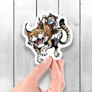 Cat Riding a Wildcat - Vinyl Sticker - Dan Pearce Sticker Shop