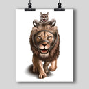 "Cat Riding the Lion" Art Print - Dan Pearce Sticker Shop