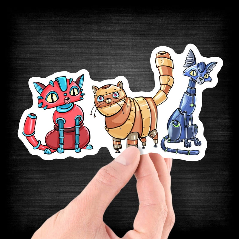 CATS! Robots - Vinyl Sticker - Dan Pearce Sticker Shop