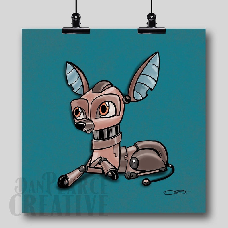 Chihuahua Robot Dog Fine Art Print Created - Dan Pearce Sticker Shop