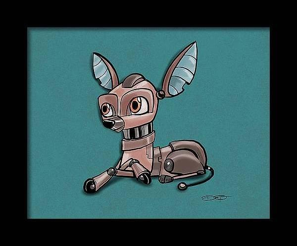 Chihuahua Robot Dog Fine Art Print Created - Dan Pearce Sticker Shop