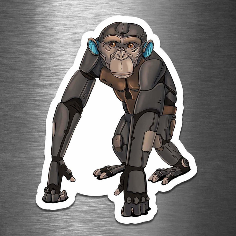 Chimpanzee Robot - Vinyl Sticker - Dan Pearce Sticker Shop