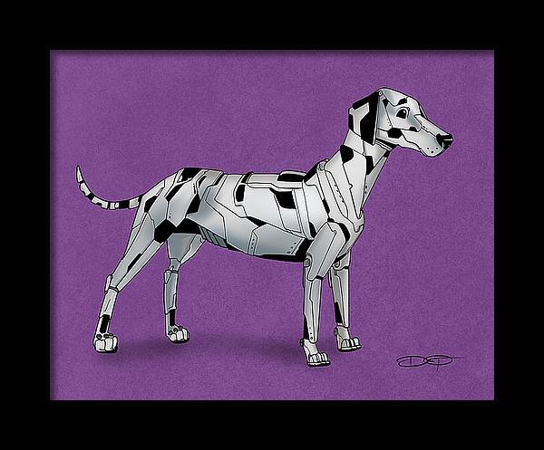 Dalmatian Robot Dog Fine Art Print Created - Dan Pearce Sticker Shop