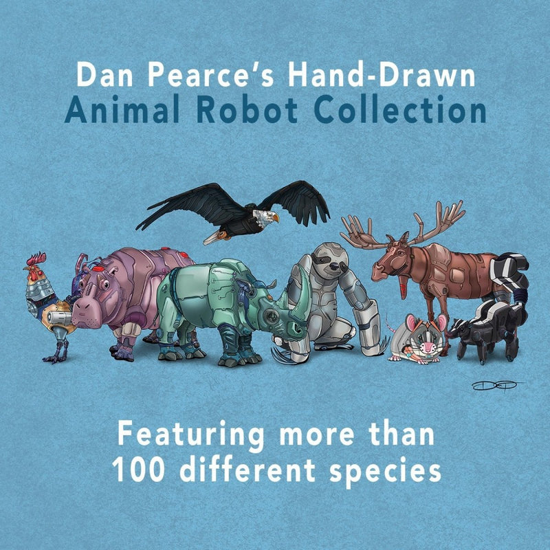 Deer & Fawn Robots - Vinyl Sticker - Dan Pearce Sticker Shop