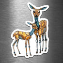 Deer & Fawn Robots - Vinyl Sticker - Dan Pearce Sticker Shop