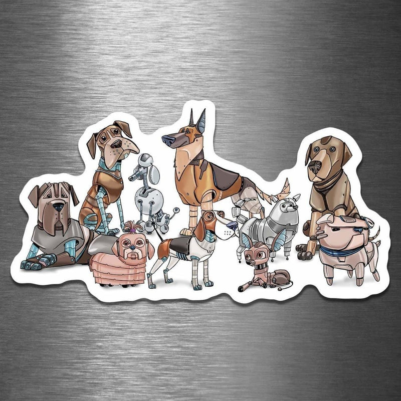 DOGS! Robots - Vinyl Sticker - Dan Pearce Sticker Shop