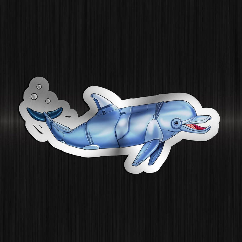 Dolphin Robot - Special Foil Sticker - Dan Pearce Sticker Shop