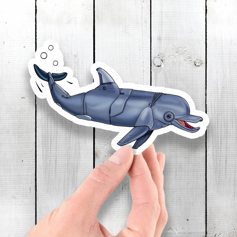 Dolphin Robot - Vinyl Sticker - Dan Pearce Sticker Shop